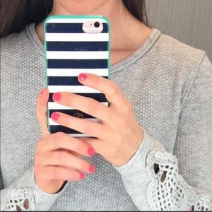 Sweater with crochet sleeves